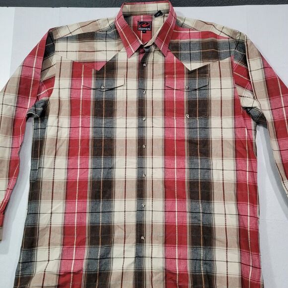 Roper Other - Roper 2XT Tall‎ Mens Western Cowboy Rodeo Shirt Red Black Plaid Pearl Snap